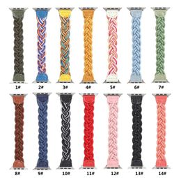 Colourful Fabric Braided Rope Strap for Apple Watch 40 44 38 42mm woman Adjustable Bracelet Band Watchband iWatch 5/4/3/2