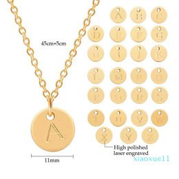 Letter Initial Necklace Bracelet Silver Gold Colour Disc Alphabet Knot for Women Family Jewellery Set Gifts