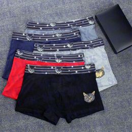 Cat Pattern Mens Underwear Boxers Briefs Cotton Underpants Sexy Male Underwears Soft Comfortable Men Boxer