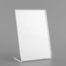 Frames 25PCS A4/A5/A6 Acrylic Display Board L Shaped Shelf Transparent Menu Stand Price Card Promotion Leaflet Poster Holders