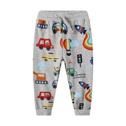 Jumping Metres Boys Sweatpants Cartoon Rocket Print Autumn Spring Baby Girls Clothing Full Pants Children Trousers 210529