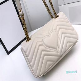 Luxury Women Chain Shoulder Bags Lady Fashion Genuine Leather Crossbody Handbags female famous designer purse bag 3 Size Real leather 5666