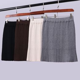 Preppy Style Pleated Knitted Skirt Women Solid Sweet High Waist Above Knee Mini 210520