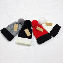 5pcs Winter spring woman Cross hair ball style beanies man Travel boy Fashion adult Beanie Skullies Chapeu Caps Cotton Ski ca ps girl pink hat keep warm cap 4colors