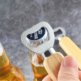 Stainless steel wooden handle Red wine beer bottle opener bar tools Kitchen Tool Party Wedding Gift