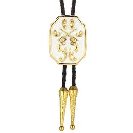 Bolo Ties Western cowboy bolo tie metal tie double gun personality suit accessories birthday party gift HKD230719