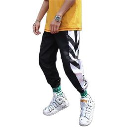 High Street Bundling Sports Pants Men's Summer Loose Color Casual Pants Tide INS Hip Hop Fried Street Nine Ppoints Pants X0723