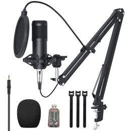 Professional bm 800 Condenser Microphone For Computer With Bm-800 Mic Boom Arm Stand and Pop Filter + Shock Mount BM800 Mic Kit