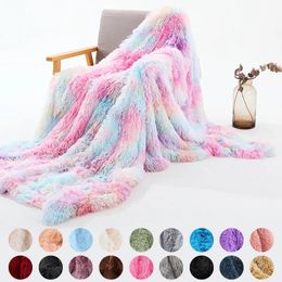 Toalha de banho Super Soft Faux Fur Coral Cobertor Fleece Quente elegante acolhedor com sherpa fofo lance cobertores sofá cama TV - Blanket