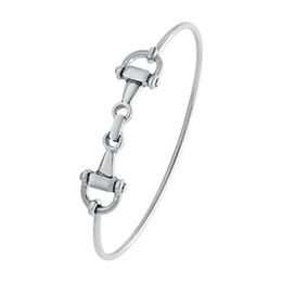 Wholesale European Fashion Horse Snaffle Bit Easy Hook Clasp Charm Bracelet Bangle Promotional Gifts Q0717