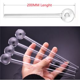 XXL 200mm lenght Oil Burner pipes Glass Hand Straw Dab Pipe Smoking Accessories thick pyrex Tube glass oil nail pipes for smoker