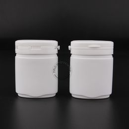 80 x 80g White Plastic Chewing Gum Bubble Gum Bottles With Tearing Cap 80ml Oval Shape PP Jar For Pill Packagings