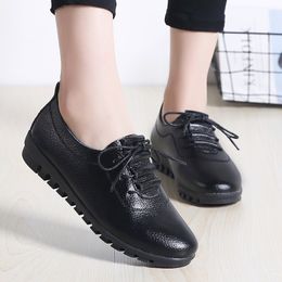 2021 Women Shoes Flats Knitting Woman Platform Shoes Footwear Flats Ladies Lace Up Casual Women Moccasin Walking Shoes Plus Size C0410