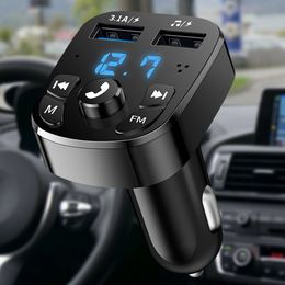 Cars Bluetooths 5.0s FM Transmitter Wireless Handsfree Audio Receiver Auto MP3 Player Dual USB Car Fast Charger Adapter
