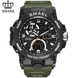 SMAEL Sport Watches for Men Waterproof LED Digital Military Watch Mens Wristwatch Clock Man 1545C Montre Homme Relogio Masculino X0524