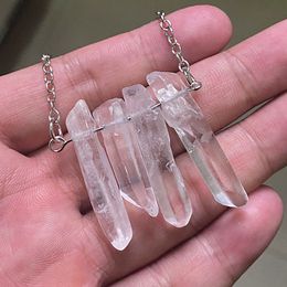 Irregular White Natural Crystal Stone Handmade Necklaces Women Men Pendant Original Stone Party Club Jewellery