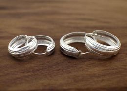 Sterling Silver Simple Bright Huggie Hoop Earrings Men Women 16mm/20mm A1399 &