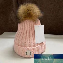 New Fashion Women Ladies Warm Winter Beanie Large Faux Fur Pom Poms Bobble Hat Knitted Ski Cap Black Gray White Pink Factory price expert design Quality Latest Style