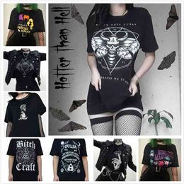 Fashion Gothic Horror Black T shirt Unisex Men Women Hallowmas Gfit Graphic Tees Hipster Harajuku Short Sleeves Grunge Tops Tee 210623