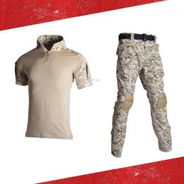 Tactical Uniforms Short Sleeve Military Multicam Shooting Hunting Hiking Clothing Camouflage Combat Cs Climbing Wargame Suits Sets