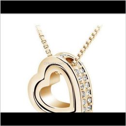 & Jewelrynecklace Pendants Fashion Womens Heart Crystal Charm Pendant Chain Necklace Sier Plated Jewellery Chains Necklaces Ps0794 Drop Deliver