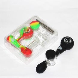 smoking Silicone Nectar Kit with titanium Tip 14mm NC dab oil glass water pipe