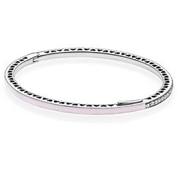 NEW 2021 100% 925 Sterling Silver Pink Bracelet Fit DIY Original Fshion Jewelry Gift