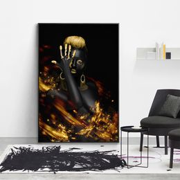 African Black Woman Poster Sexy Girl Picture Canvas Painting Wall Art For Living Room Decoration Posters And Prints