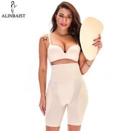 High Waisted Waist Trainer Shapewear Body Tummy Shaper Fake Ass Butt Lifter Booties Hip Pads Enhancer Booty Lifter Thigh Trimmer 210708