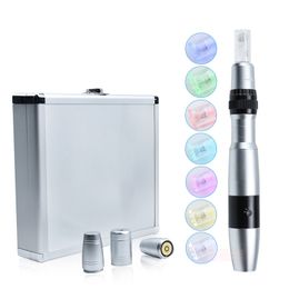 Electric Microneedle Pen 5 level Speed LED Light Microneedle Therapy with Recharge Battery for Skin Care Anti Scar Acne Wrinkle