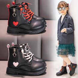 Boots 2021 Girls Fashion Leather High-top Kids Anti-slip Soft Bottom Sport Children Wear-resistant Toddler