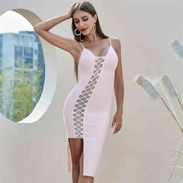 Women Bandage Dress Sexy Fashion Sleeveless Elegant Party Club Arrival Summer Dresses Bodycon Vestidos 210515