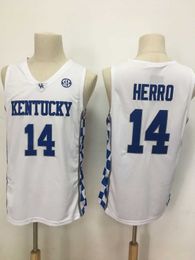 14 Tyler Herro Kentucky Wildcats Throwback Retro College Basketball Jersey Stitched Top quality embroidery