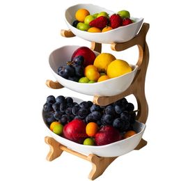 Living Room Home Three-layer Snack Plate Creative Modern Dried Fruit Basket Plastic Candy Dish