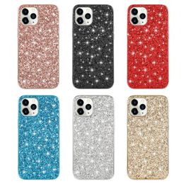 Bling Shiny Glitter Cases for iPhone 11 12 13 14 15 Pro Max 7 8 Electroplated Bumper Slim Girl Women Case