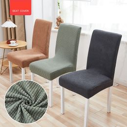Dining Chair Cover Cheque Polar Fleece Slipcover Protector Case Stretch for Kitchen Chairs Seat Hotel Banquet Elastic WLL695