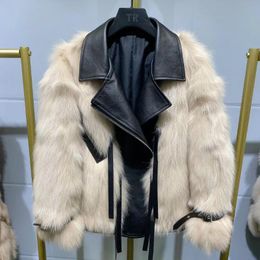Women's Fur & Faux OFTBUY 2021 Real Coat Winter Jacket Women Natural Genuine Leather Outerwear Streetwear Thick Warm
