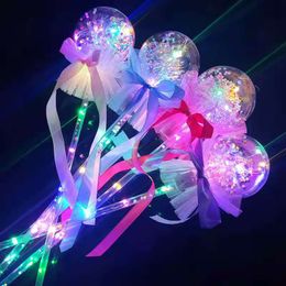 LED Bobo Globo Globo Iluminación Up Toys Decoración de fiesta Novedad Iluminación Mágica Luminoso Luminoso Fairy Stick Wands Raver Flashing Ball Wand Glow Sticks para navidad Cumpleaños Boda Niños