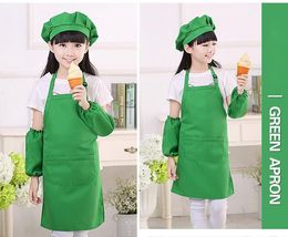 Kids Aprons Pocket Craft Cooking Baking Art Painting Kitchen Dining Bib 12 Colours gf4789