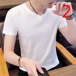 Summer thin section cotton t-shirt Korean version of the trend self-cultivation casual round neck wild men's clothes 210420