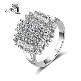 Cluster Rings YaYI Jewellery Fashion Princess Cut 7.3 CT White Zircon Silver Colour Engagement Wedding Heart Party Gifts 1173