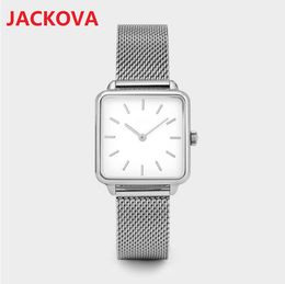 stainless mesh UK - Luxury Women Square Designer Watches fashion small fine stainless steel mesh Nice female table Relojes De Marca Mujer silver Lady Dress Wristwatch Quartz Clock