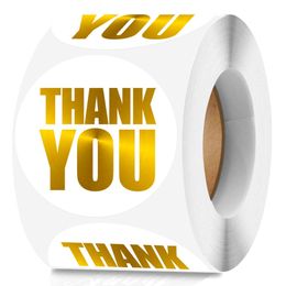 1.5inch 500pcs Gold Thank You Adhesive Stickers Label DIY Gift Box Baking Bag Package Wedding Business Envelope Decor