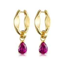 AZfasci Red and Green Zircon Earrings with Round Heart Earrings AZfasci Red and Green Zircon Earrings with Round Heart Earrings