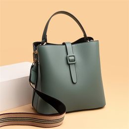 Ladies PU Leather Handbag Luxury Solid Colour Shoulder Bag Fashion Large Capacity Wide Shoulder Strap Women's Tote Bags