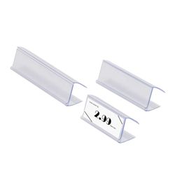 8cm X 2.25cm Glass Wood Shelf Edge Price Label Holder Grip Extruder Clear PETG Ticket Display Sign Holder