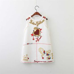 Baby Girls Dresses Sleeveless O-neck Toddler Dress Lovely Heart Through The Heart Design Embroidery Children Clothes Baby dress Q0716