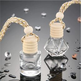 Car Hanging Perfume Bottle Pendant Air Freshener Diffuser Empty Refillable Glass Bottles Package for Essential Oils Ornaments