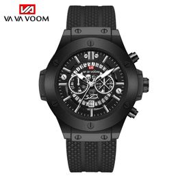 Top Men Sports Watch Fashion Design New Simple Silver Black Silicone Calendar Waterproof Quartz Men's Watches Relogio Masculino G1022