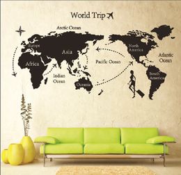 Removable paper for decor vinyl wall stickers on the Wall for kids rooms decals house Sticker girls world map sticker AY9133 210420